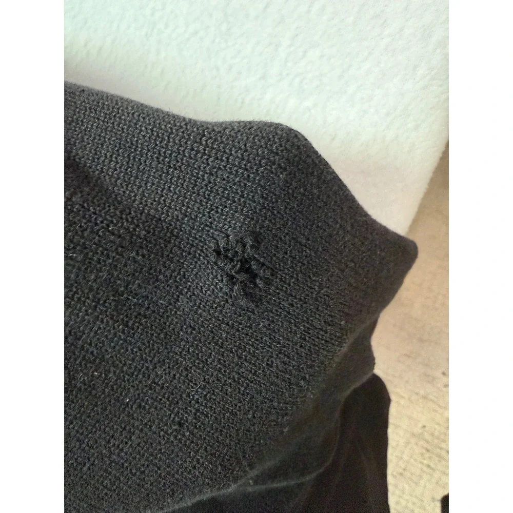 Sideeffects vintage Womens XL Black Open Front Cardigan Shawl Collar Pocket